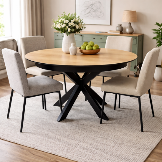 שולחן אוכל עגול נפתח 